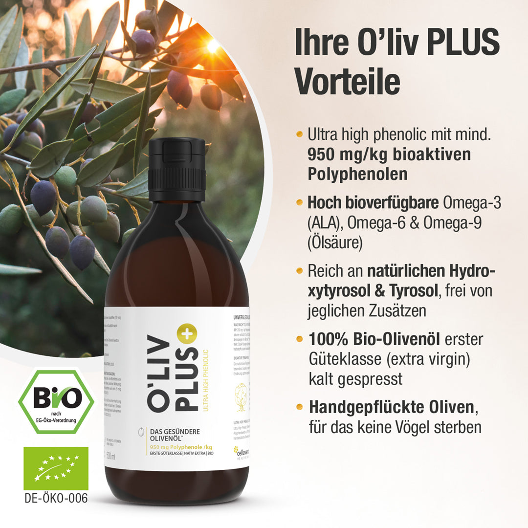 Ultra High Phenolic Olivenöl - O'Liv PLUS - Cellavent Healthcare