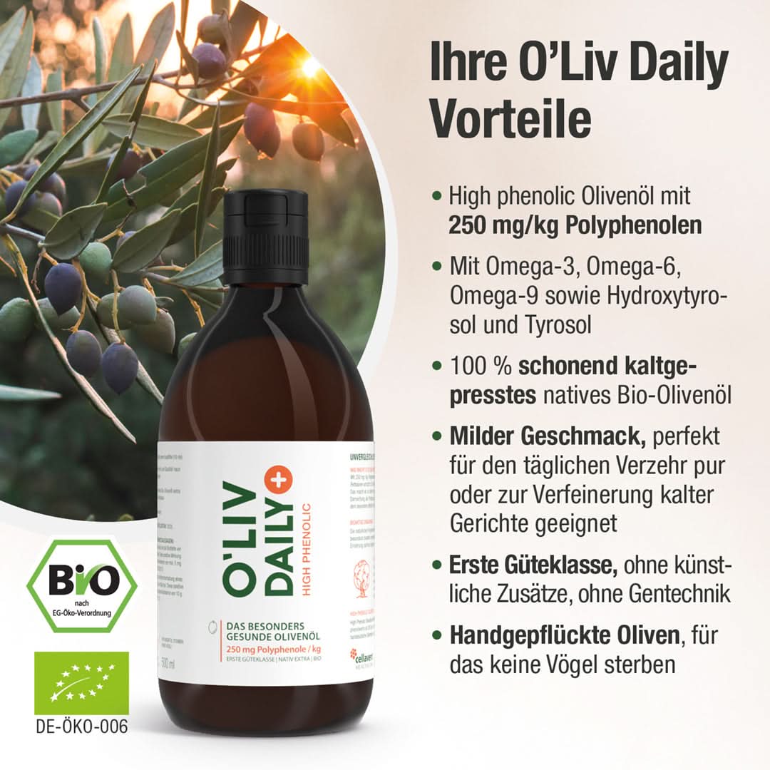 High Phenolic Olivenöl - O'Liv Daily - Cellavent Healthcare