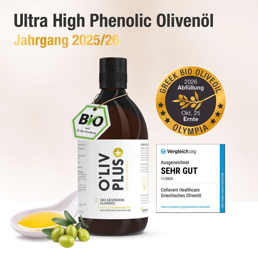Ultra High Phenolic Olivenöl - O'Liv PLUS - Cellavent Healthcare