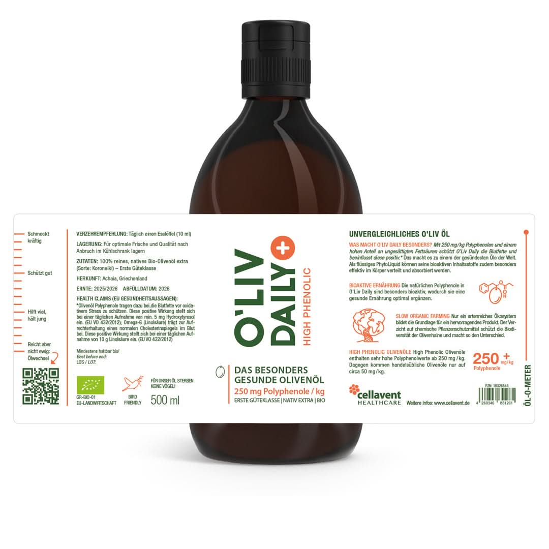High Phenolic Olivenöl - O'Liv Daily - Cellavent Healthcare