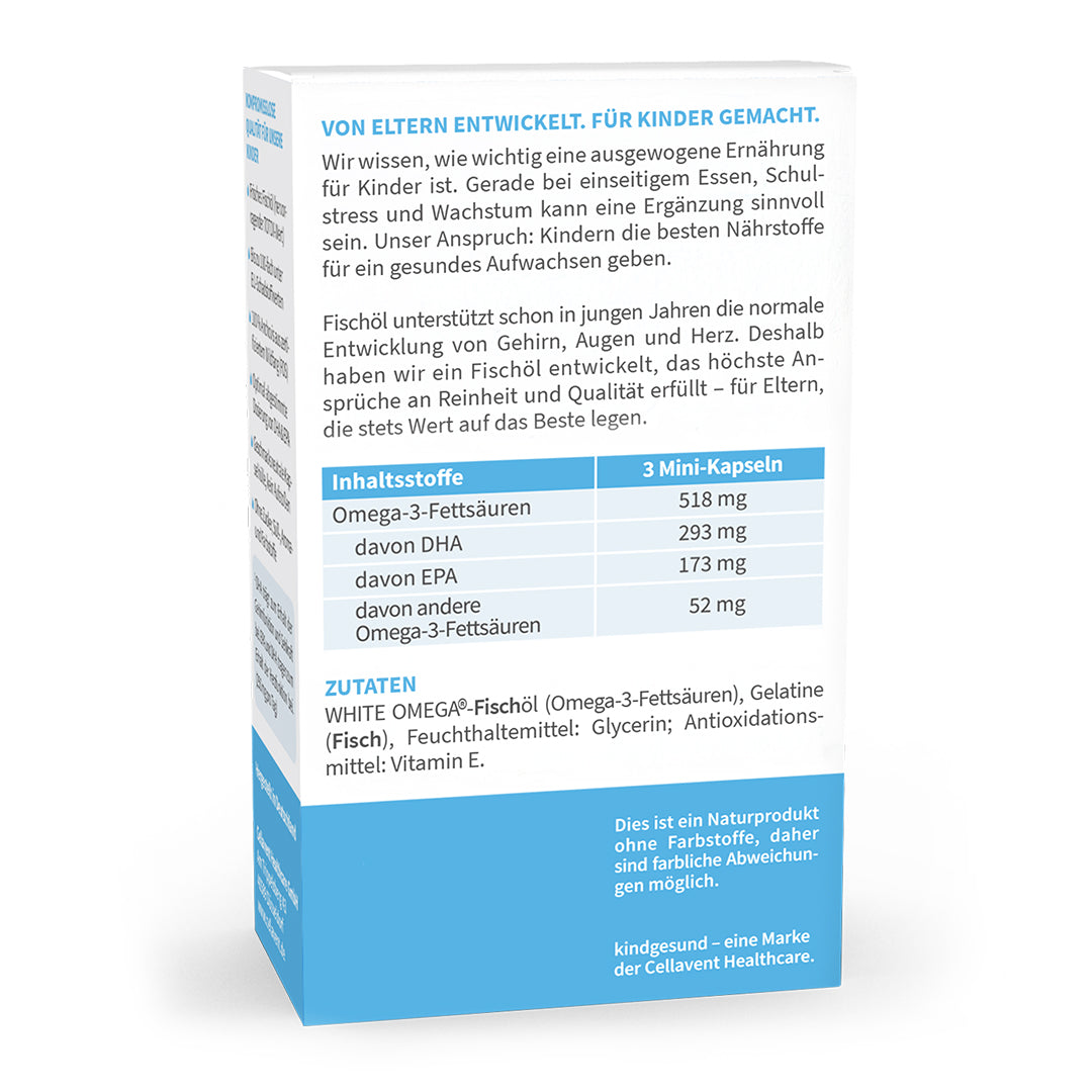 White Omega Kids Verpackung hinten