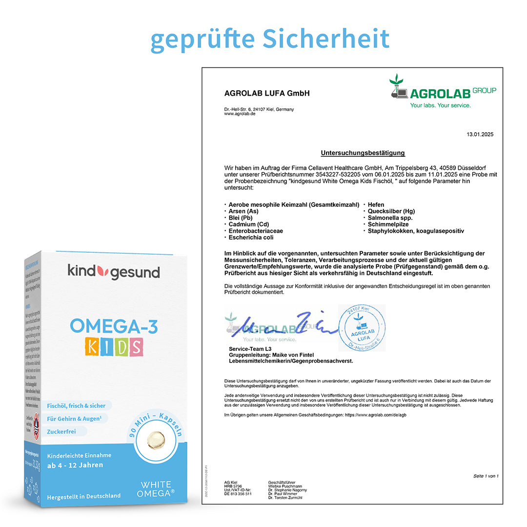 Omega 3 für Kinder - Fischölkapseln - WHITE OMEGA Kids - Cellavent Healthcare