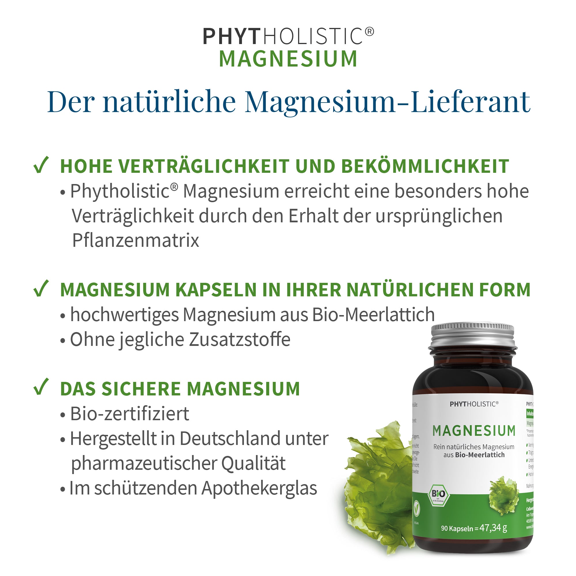 Bio Magnesium Tabletten - Phytholistic Magnesium - Cellavent Healthcare