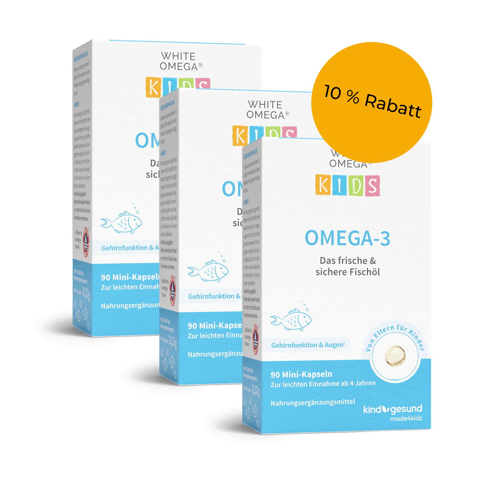 1 Monat Omega-3 für Kinder - WHITE OMEGA Kids (90 Kapseln)
