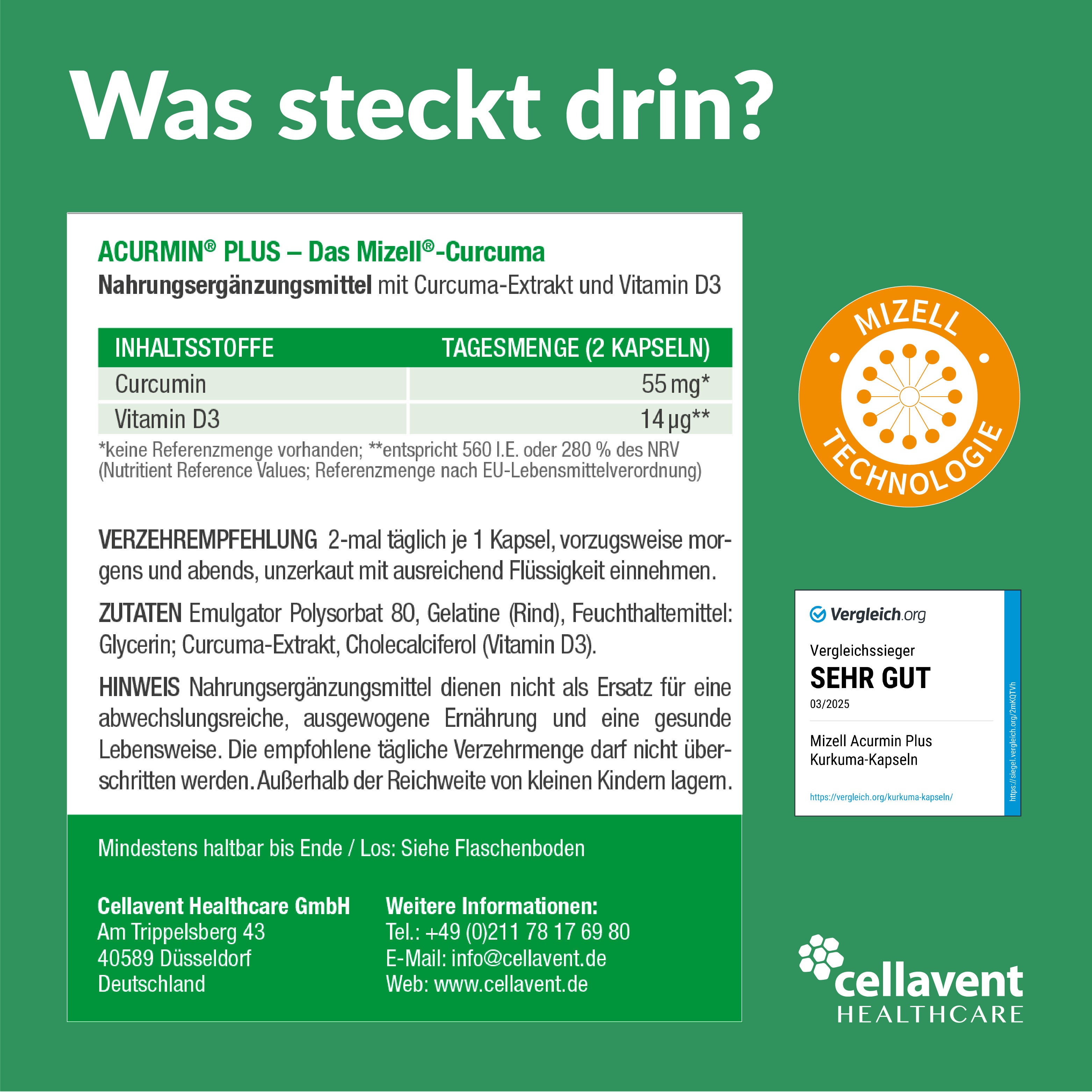 Acurmin PLUS in der Dose - Cellavent Healthcare