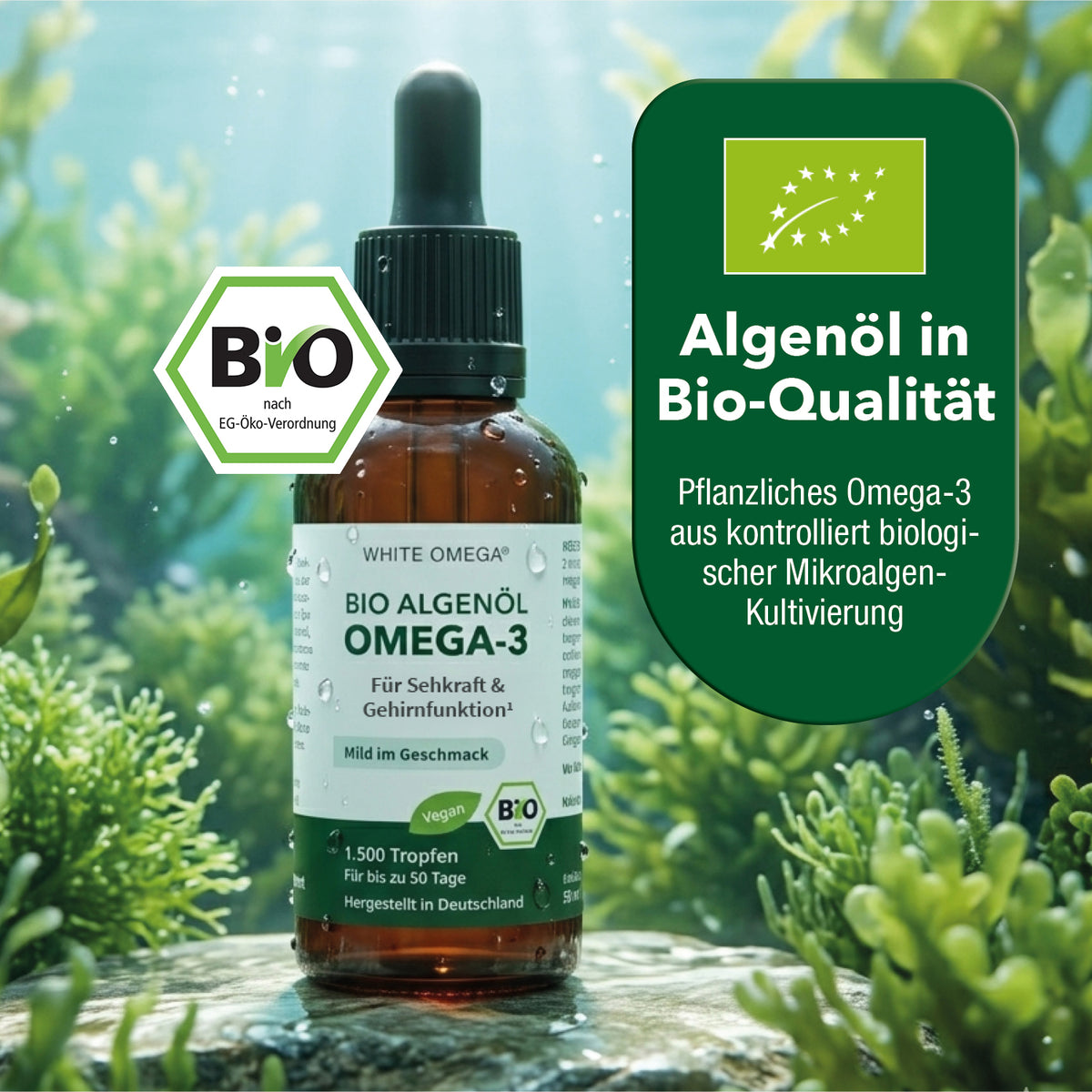 White Omega® Bio-Algenöl Tropfen