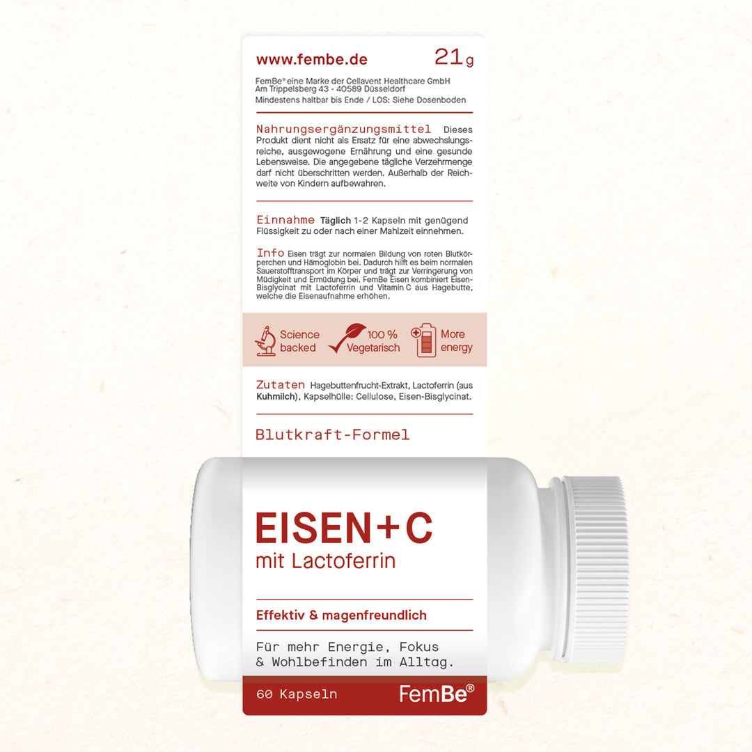Iron tablets: Iron & Vitamin C capsules - Be3 Iron Formula