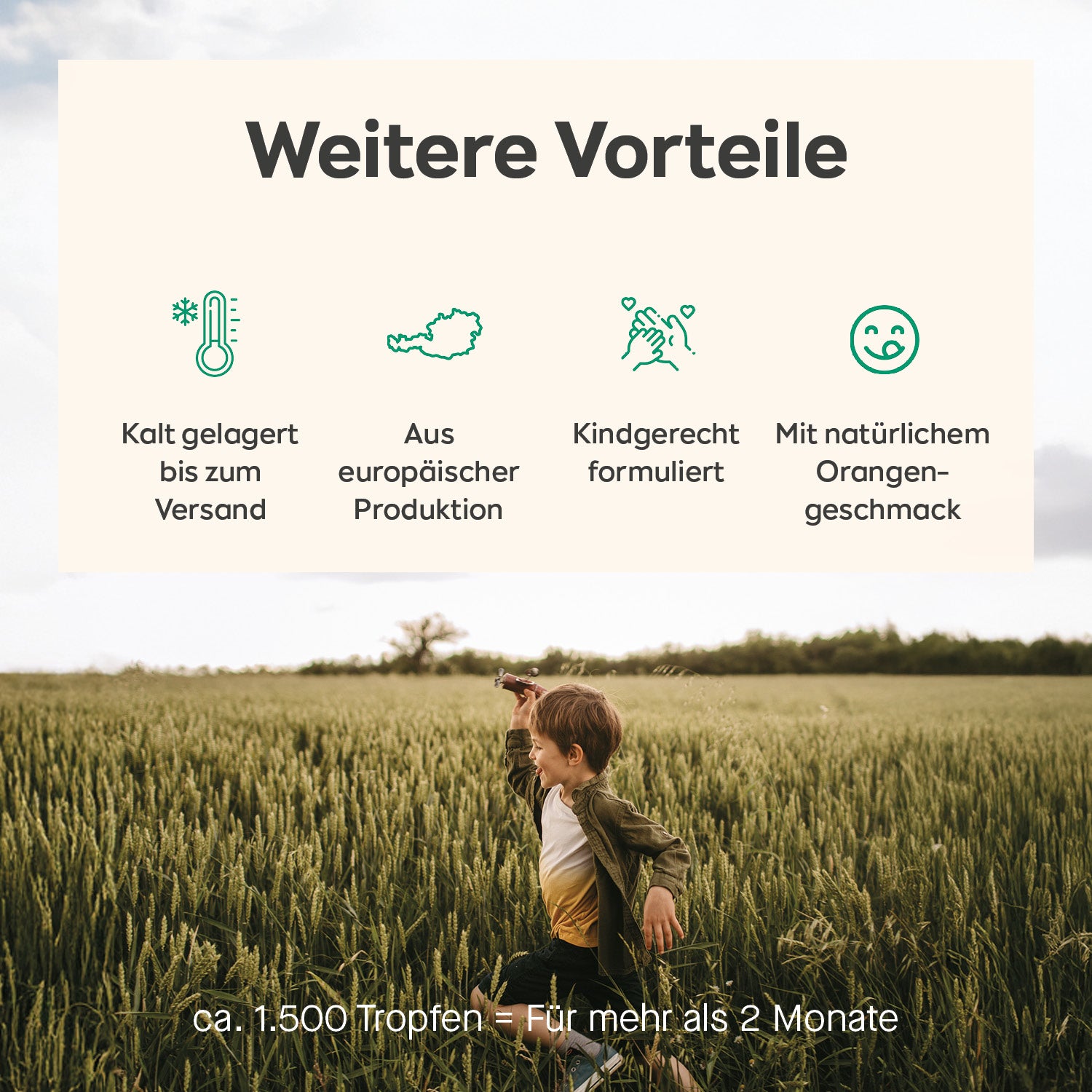 Bio Omega-3 Algenöl Tropfen für Kinder