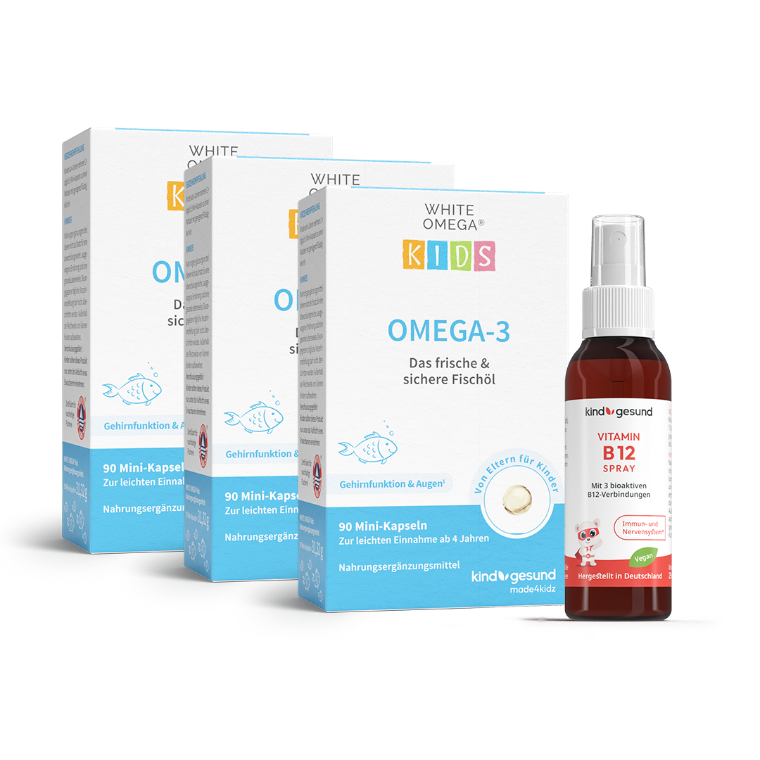 3x WHITE OMEGA Kids Omega-3 + Vitamin B12 Spray