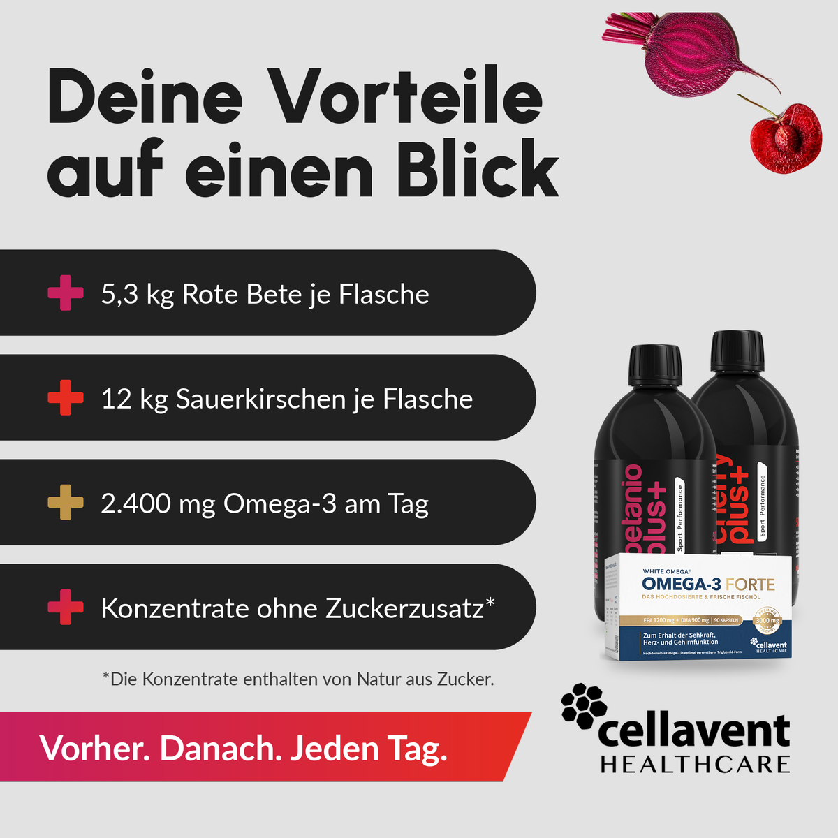 Sport-Set: Betanio PLUS Sport + Cherry PLUS Sport + White Omega Forte