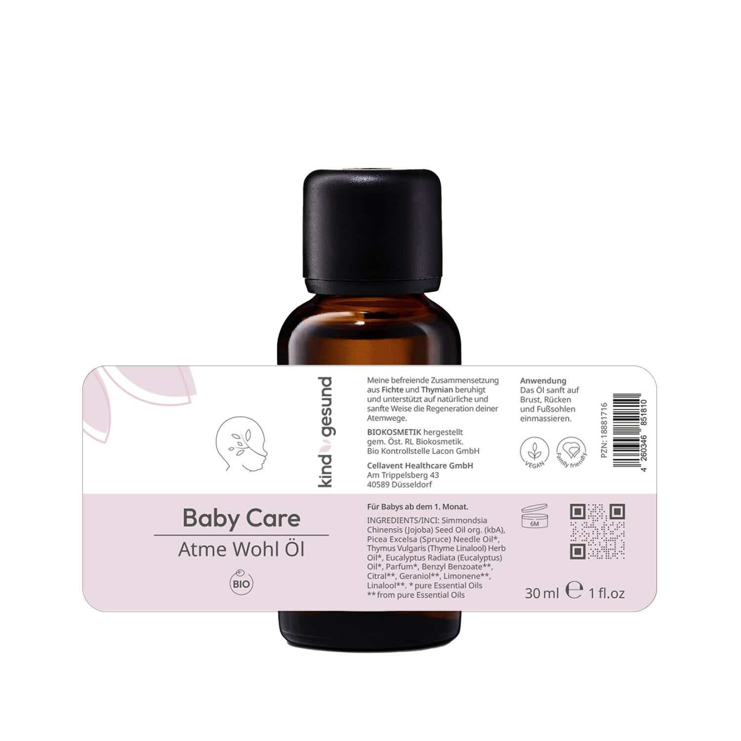 Bio - Baby Care Atme Wohl Pflege Öl - Cellavent Healthcare