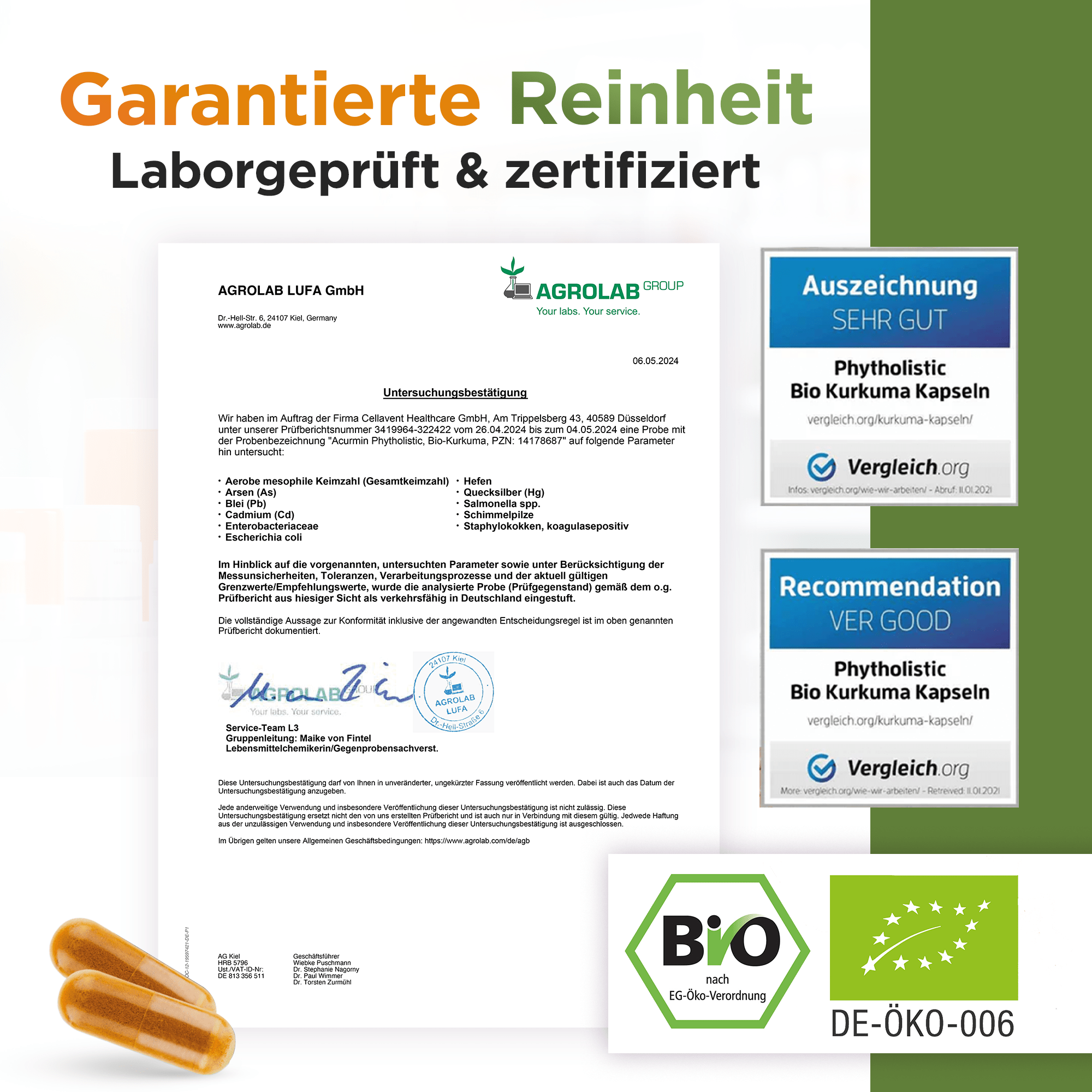 Bio Kurkuma Kapseln ohne Pfeffer – Acurmin Phytholistic - Cellavent Healthcare