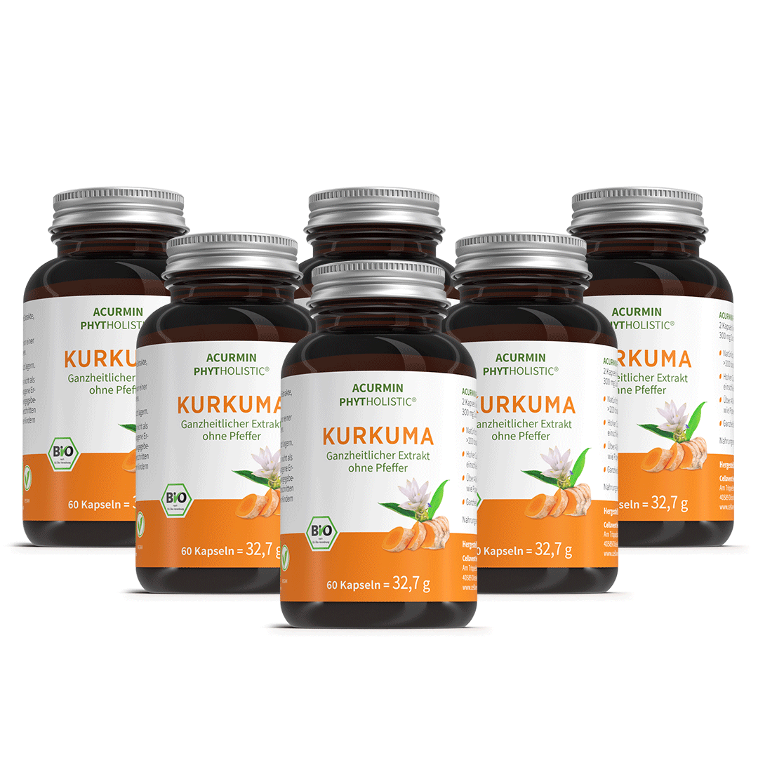 Bio Kurkuma Kapseln ohne Pfeffer – Acurmin Phytholistic - Cellavent Healthcare