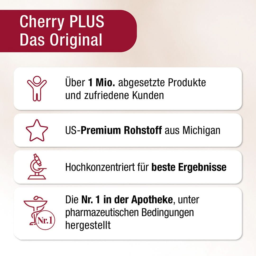 Cherry PLUS Forte Konzentrat - Hochkonzentriertes Sauerkirsch Konzentrat mit Vitamin C und Zink - Cellavent Healthcare