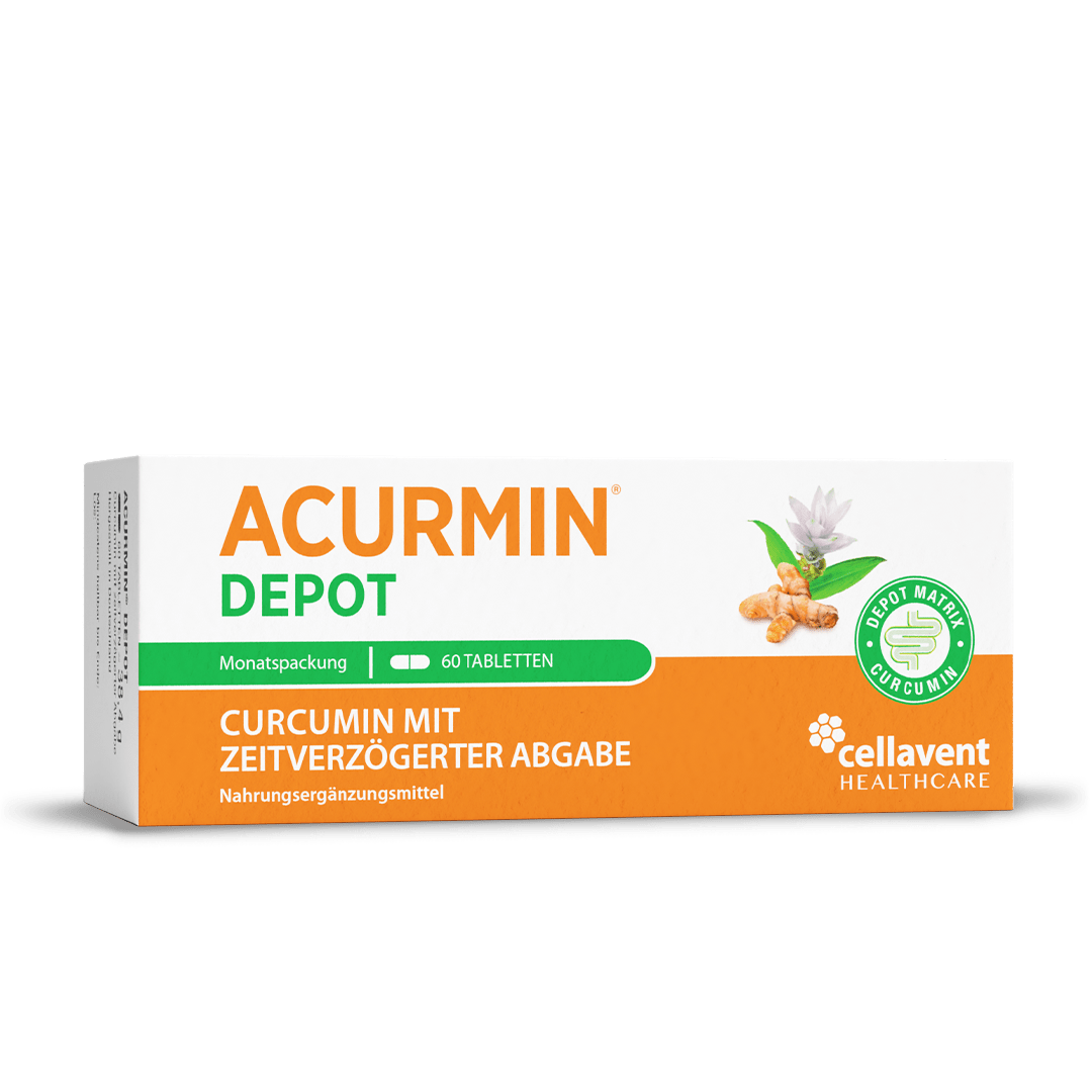 Depot - Kurkuma Tabletten mit verzögerter Curcumin - Freisetzung – Acurmin DEPOT - Cellavent Healthcare