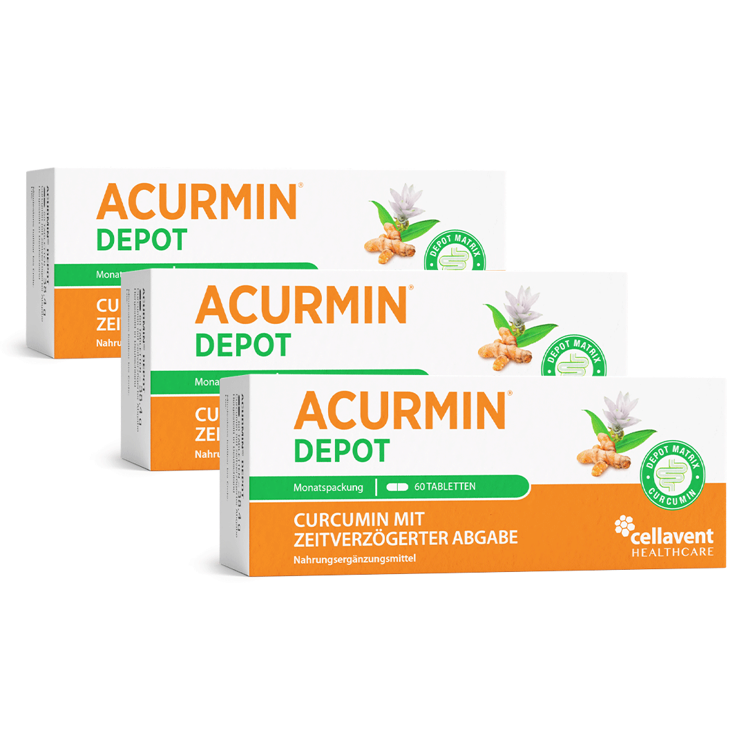 Depot - Kurkuma Tabletten mit verzögerter Curcumin - Freisetzung – Acurmin DEPOT - Cellavent Healthcare