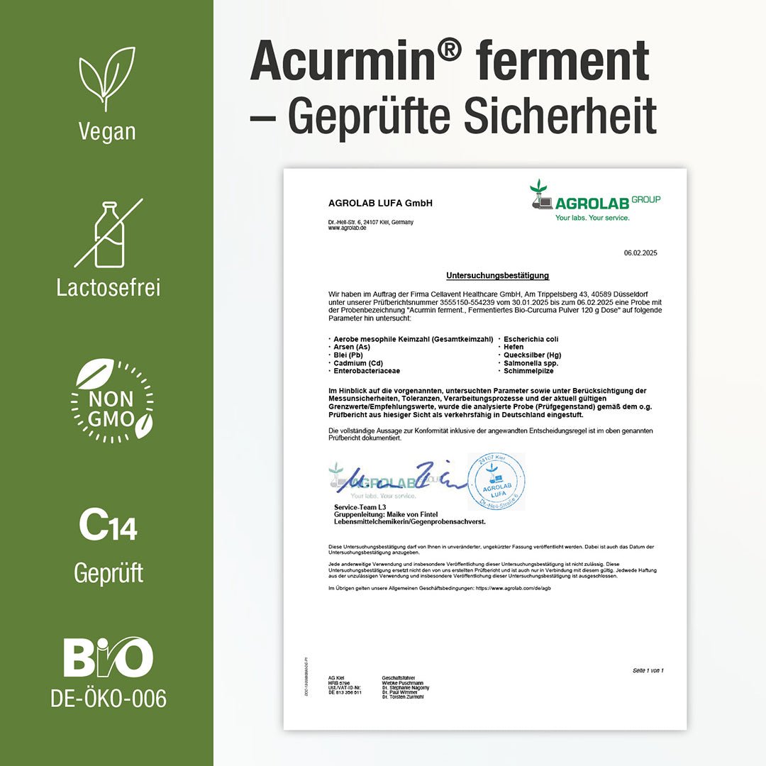 Fermentiertes Bio Kurkuma - Pulver – Acurmin ferment - Cellavent Healthcare