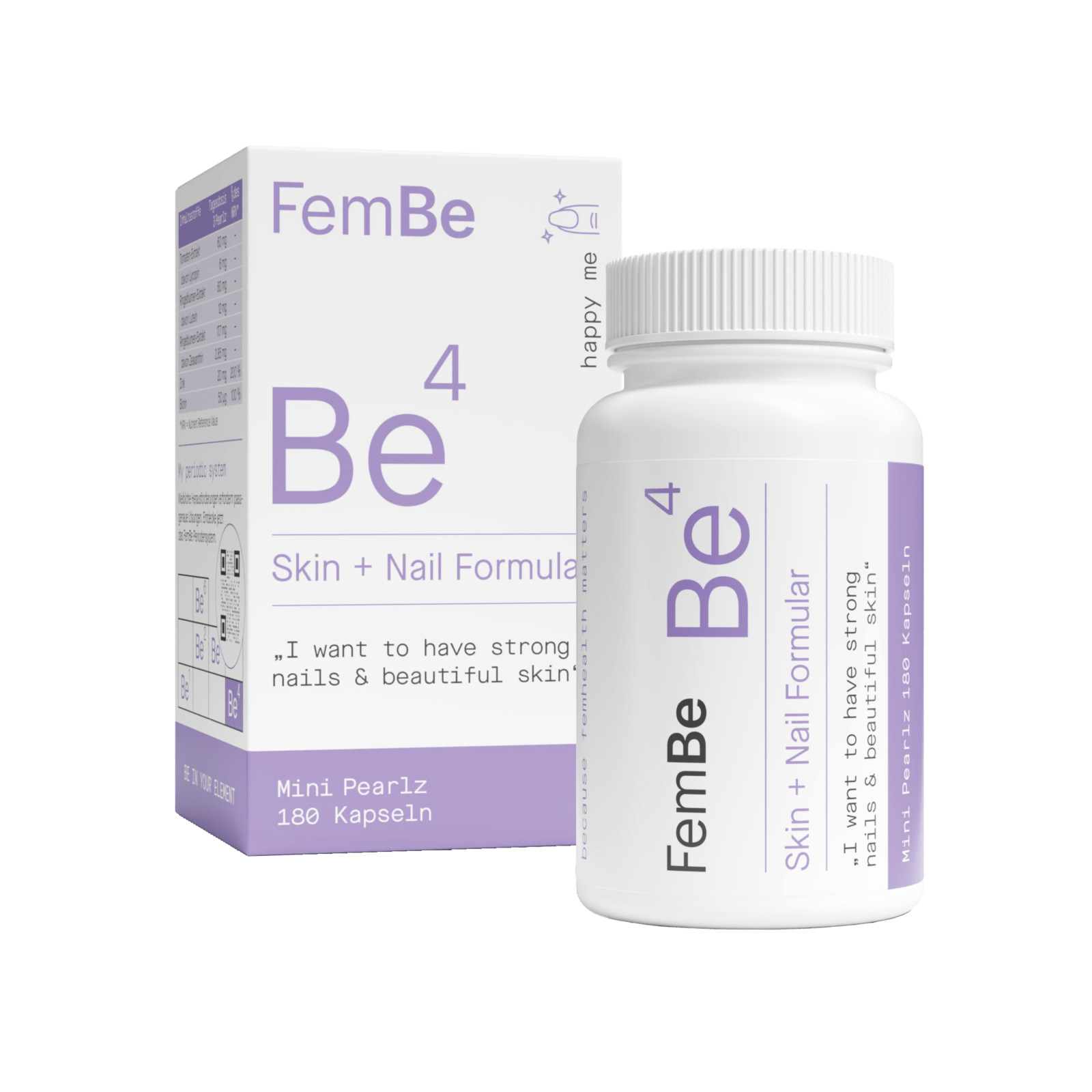 Haut & Nägel Kapseln mit Biotin, Zink & Carotinoide - Be4 FemBe - Cellavent Healthcare