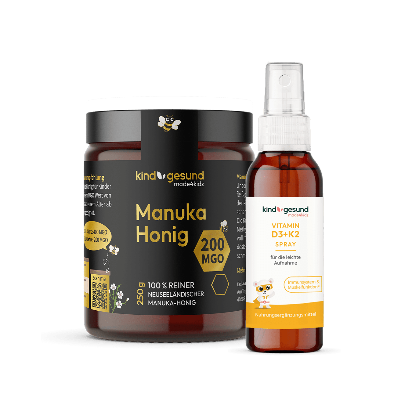 Kids Manuka & Vitamin D3+K2 Spray Bundle - Cellavent Healthcare