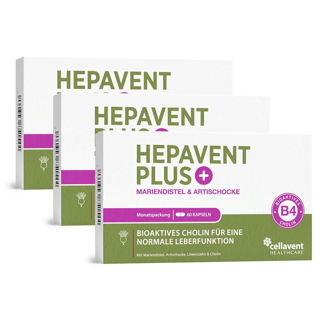 Leberkur Cholin Kapseln - Hepavent PLUS - Cellavent Healthcare