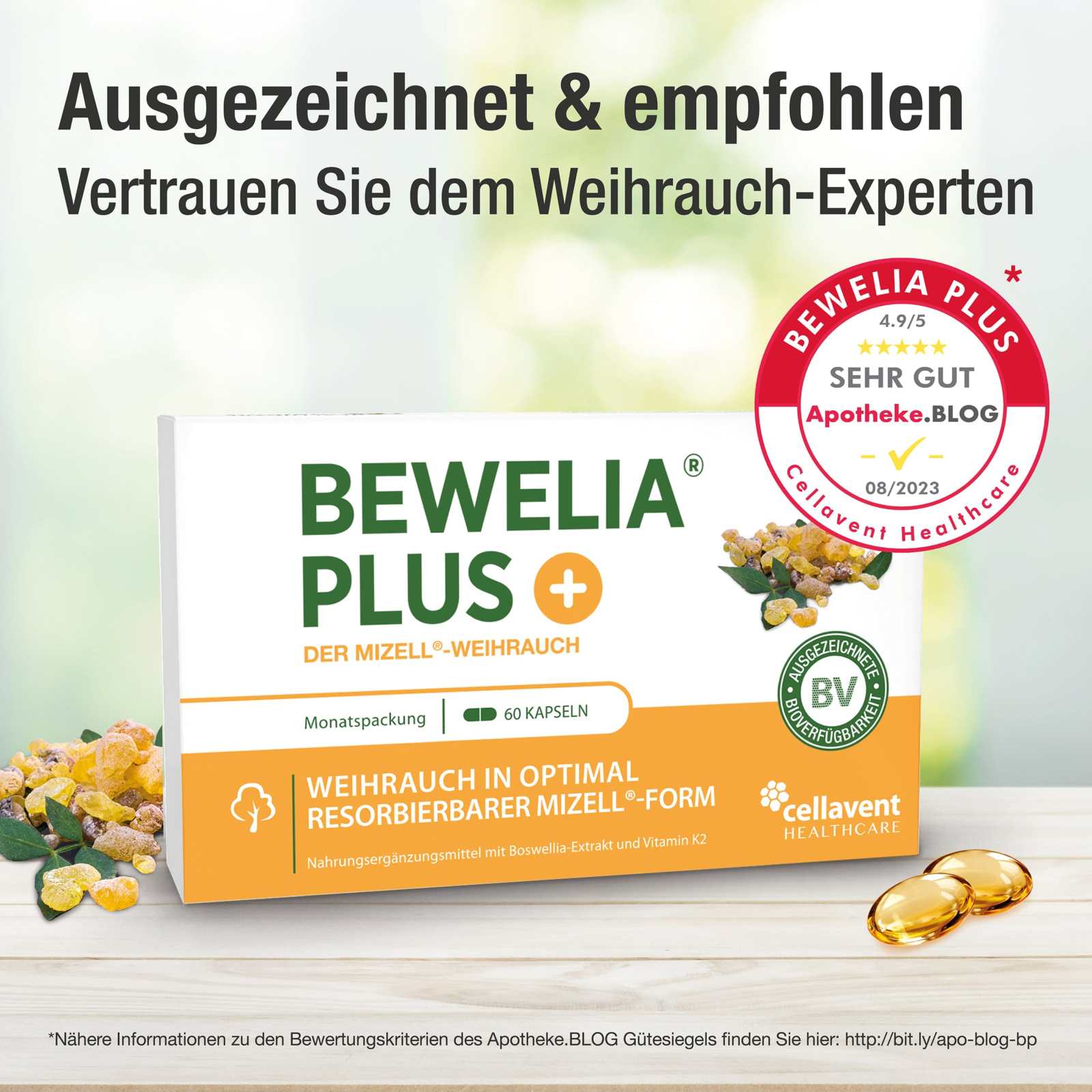 Mizell Weihrauch Kapseln - Bewelia PLUS - Cellavent Healthcare