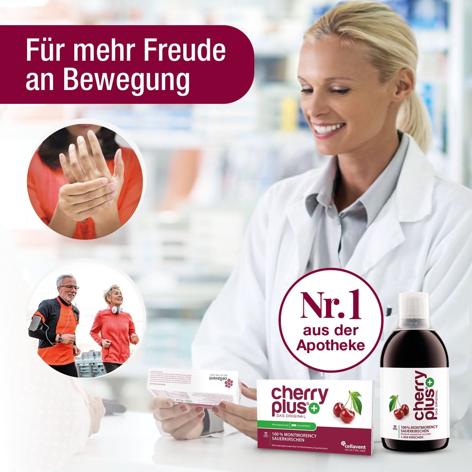 Montmorency Sauerkirsche Kapseln - Cherry PLUS - Cellavent Healthcare