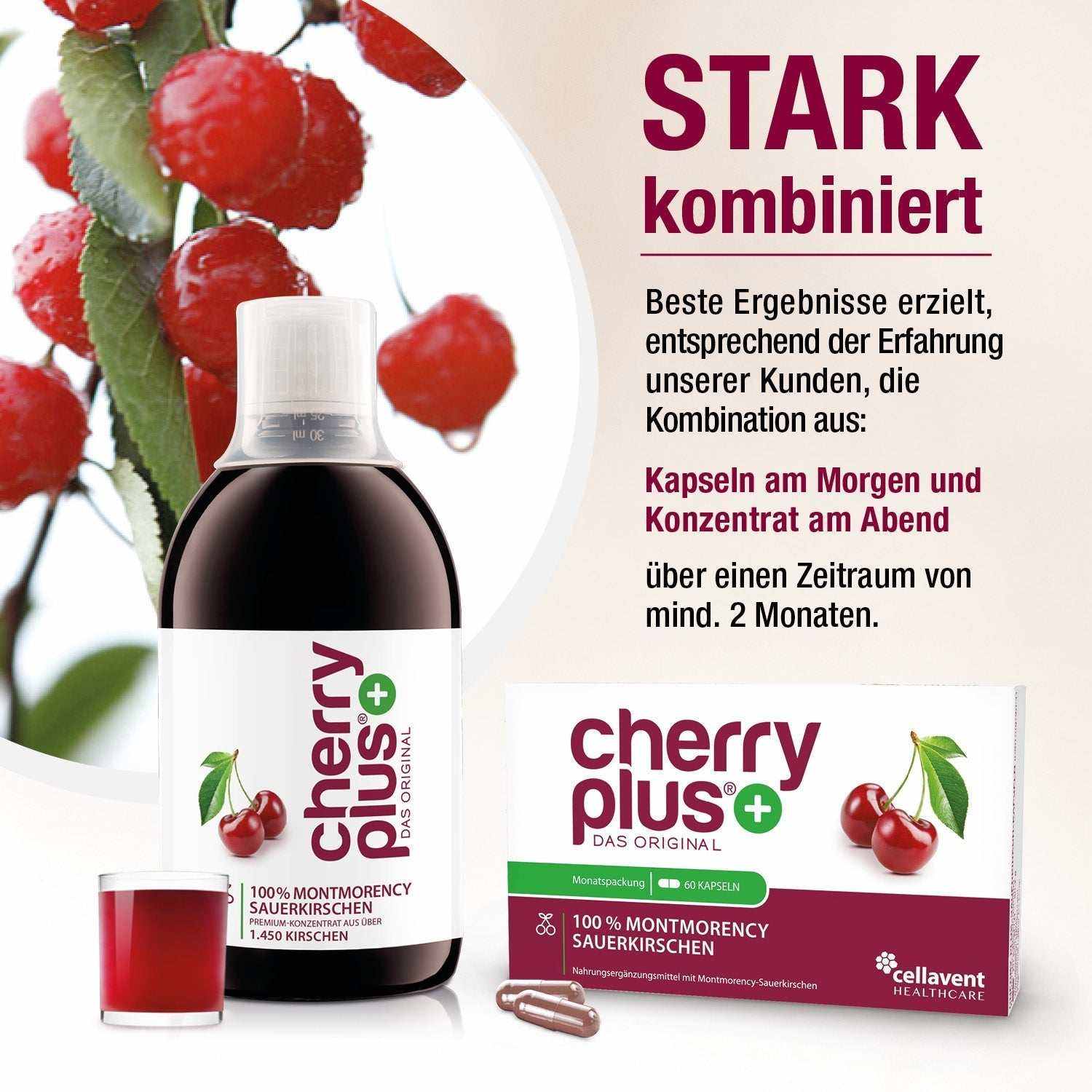 Montmorency Sauerkirschsaft Konzentrat - Cherry PLUS - Cellavent Healthcare