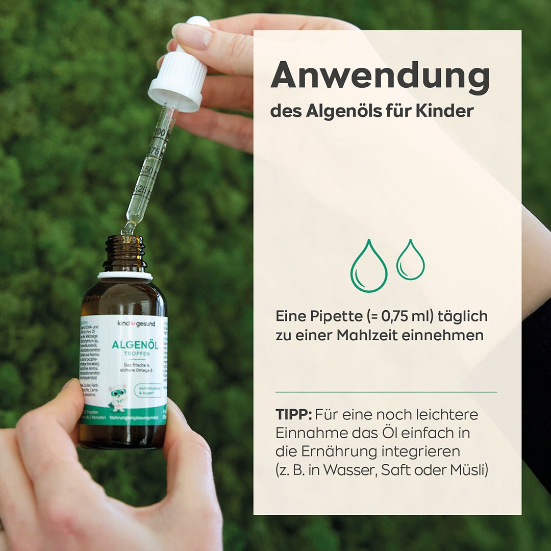 Omega - 3 Algenöl Kinder Tropfen - Cellavent Healthcare