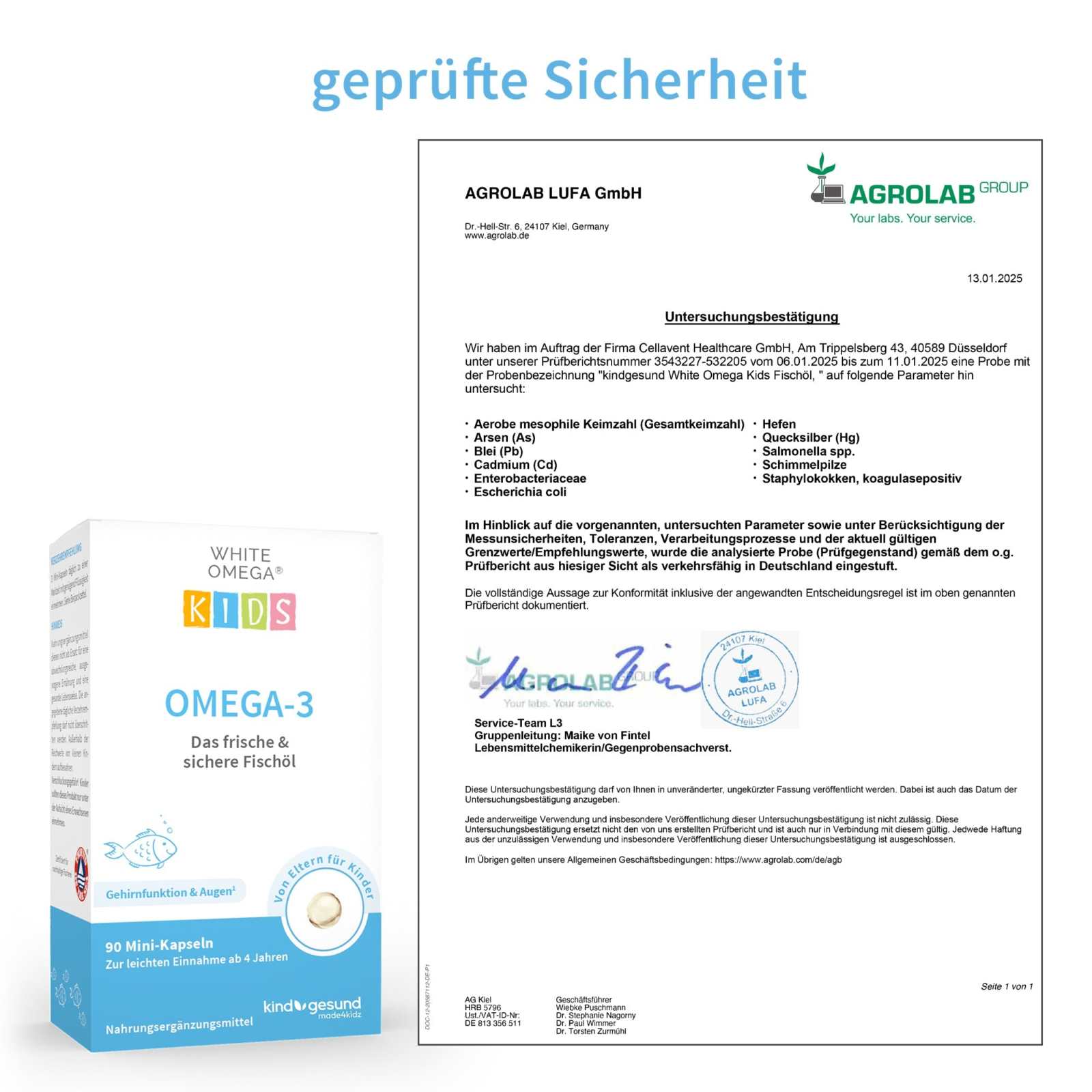 Omega 3 für Kinder - Fischölkapseln - WHITE OMEGA Kids - Cellavent Healthcare