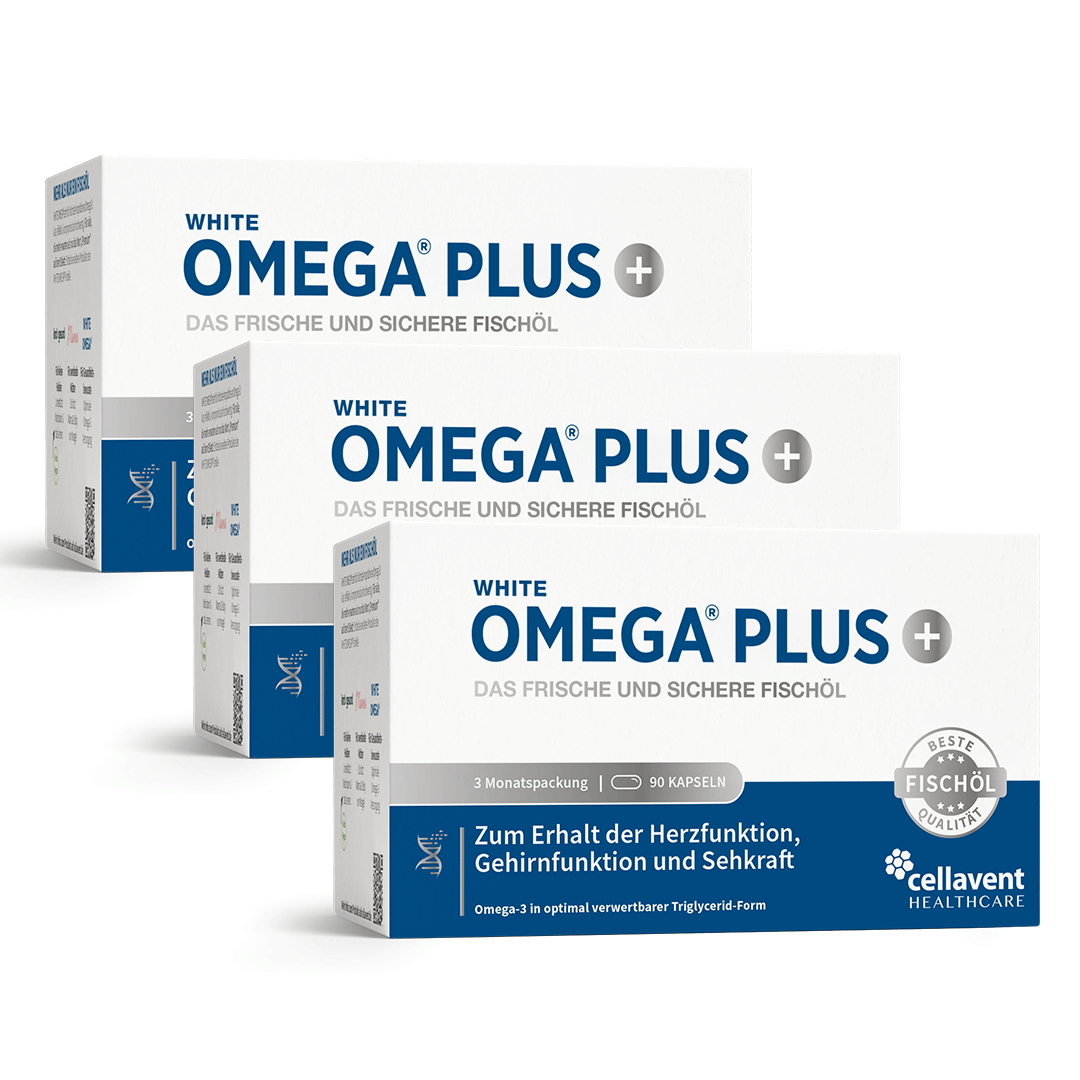 Omega - 3 Kapseln mit 800 mg – WHITE OMEGA PLUS - Cellavent Healthcare