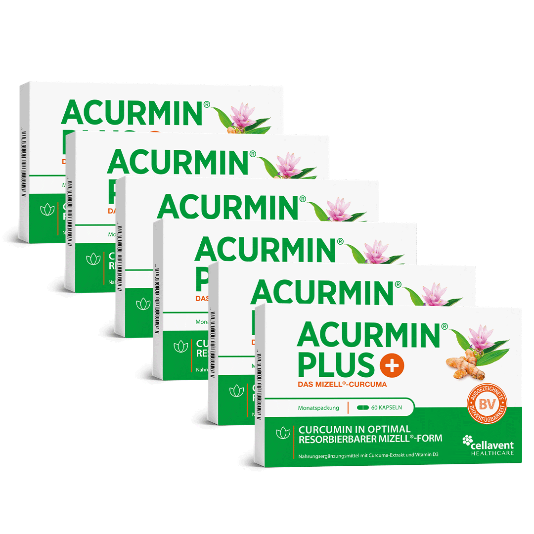 Original Acurmin PLUS Mizell Kurkuma Kapseln – Hochdosiertes Curcumin mit 184 - facher Bioverfügbarkeit - Cellavent Healthcare