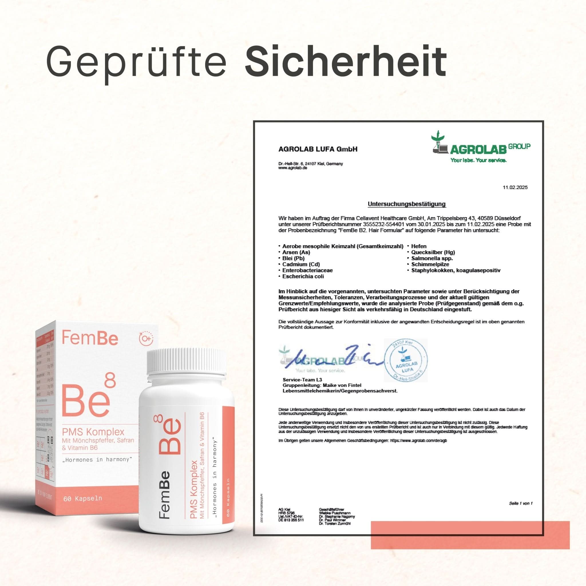 PMS Kapseln mit Mönchspfeffer, Safran & Ingwer - Be8 FemBe - Cellavent Healthcare