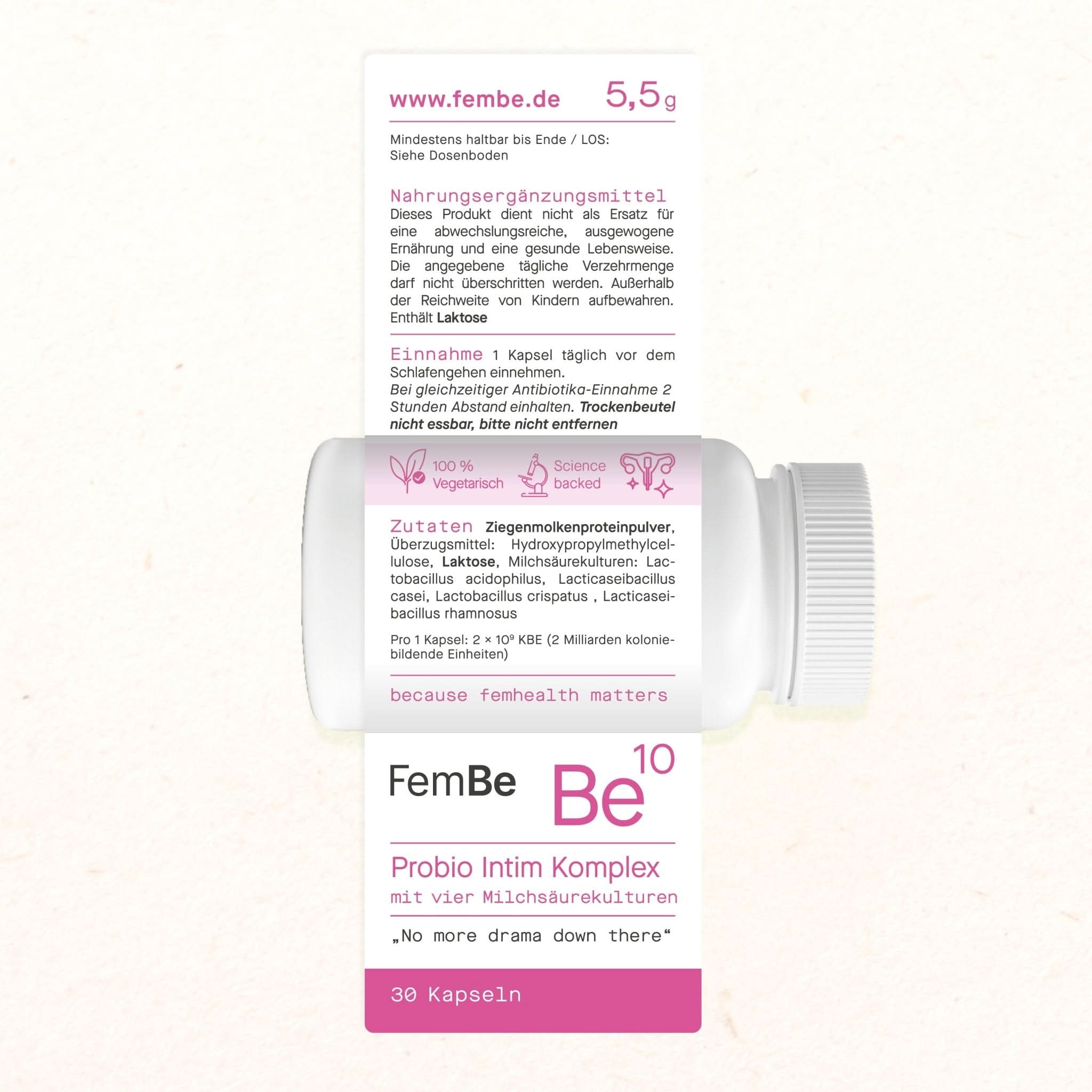 Probio Intim Kapseln für die Vaginalflora - Be10 FemBe - Cellavent Healthcare