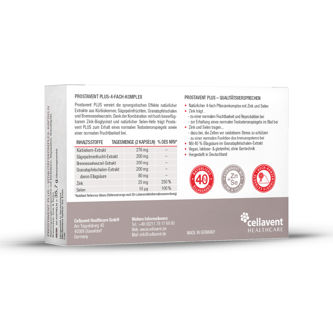 Prostata Komplex Kapseln - Prostavent PLUS - Cellavent Healthcare