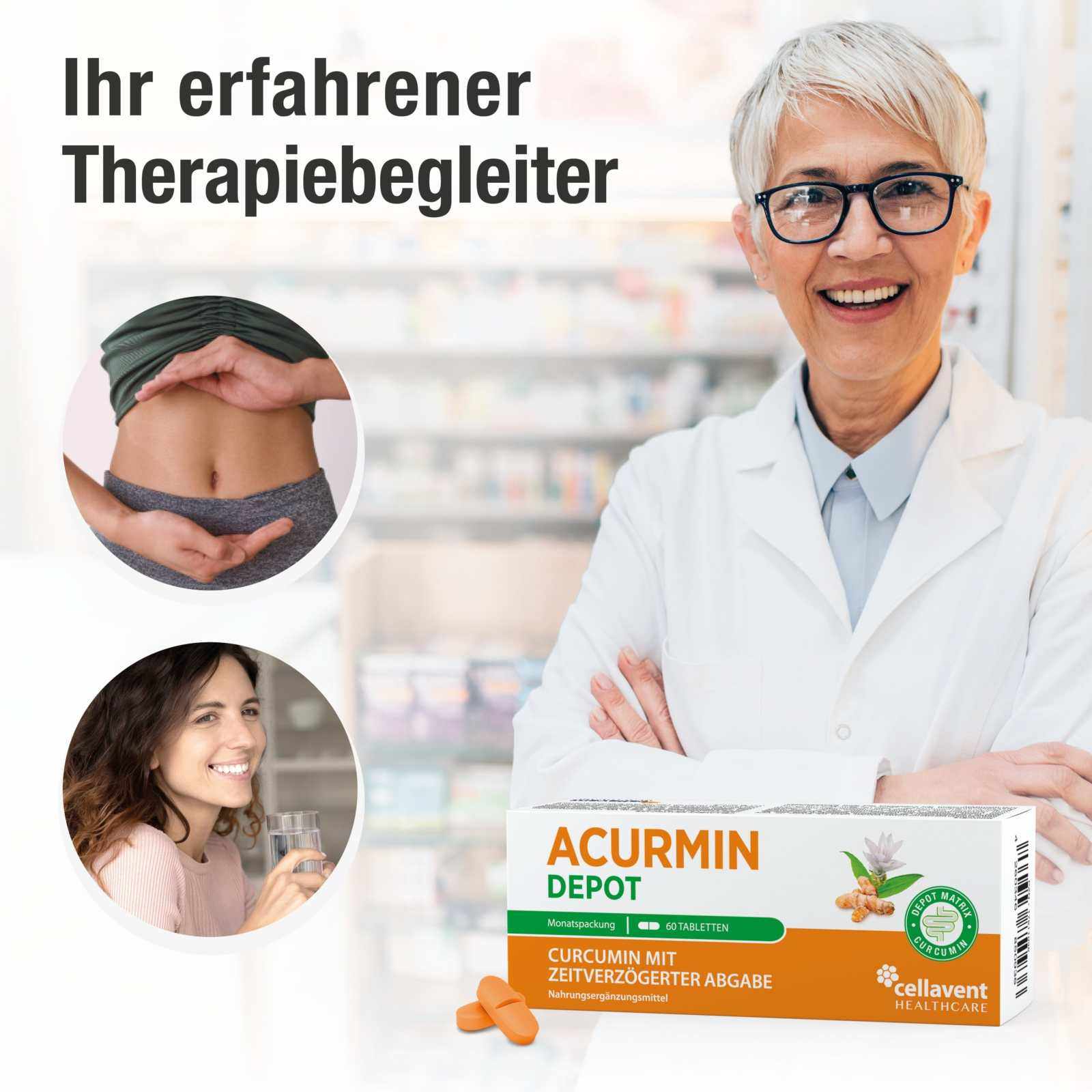 Sonderposten: Depot - Kurkuma Tabletten mit verzögerter Curcumin - Freisetzung – Acurmin DEPOT - Cellavent Healthcare