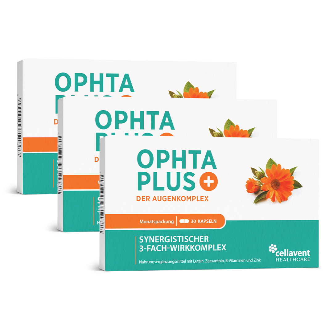 Sonderposten - Lutein & Zeaxanthin Kapseln – Ophta PLUS Der Augenkomplex - Cellavent Healthcare