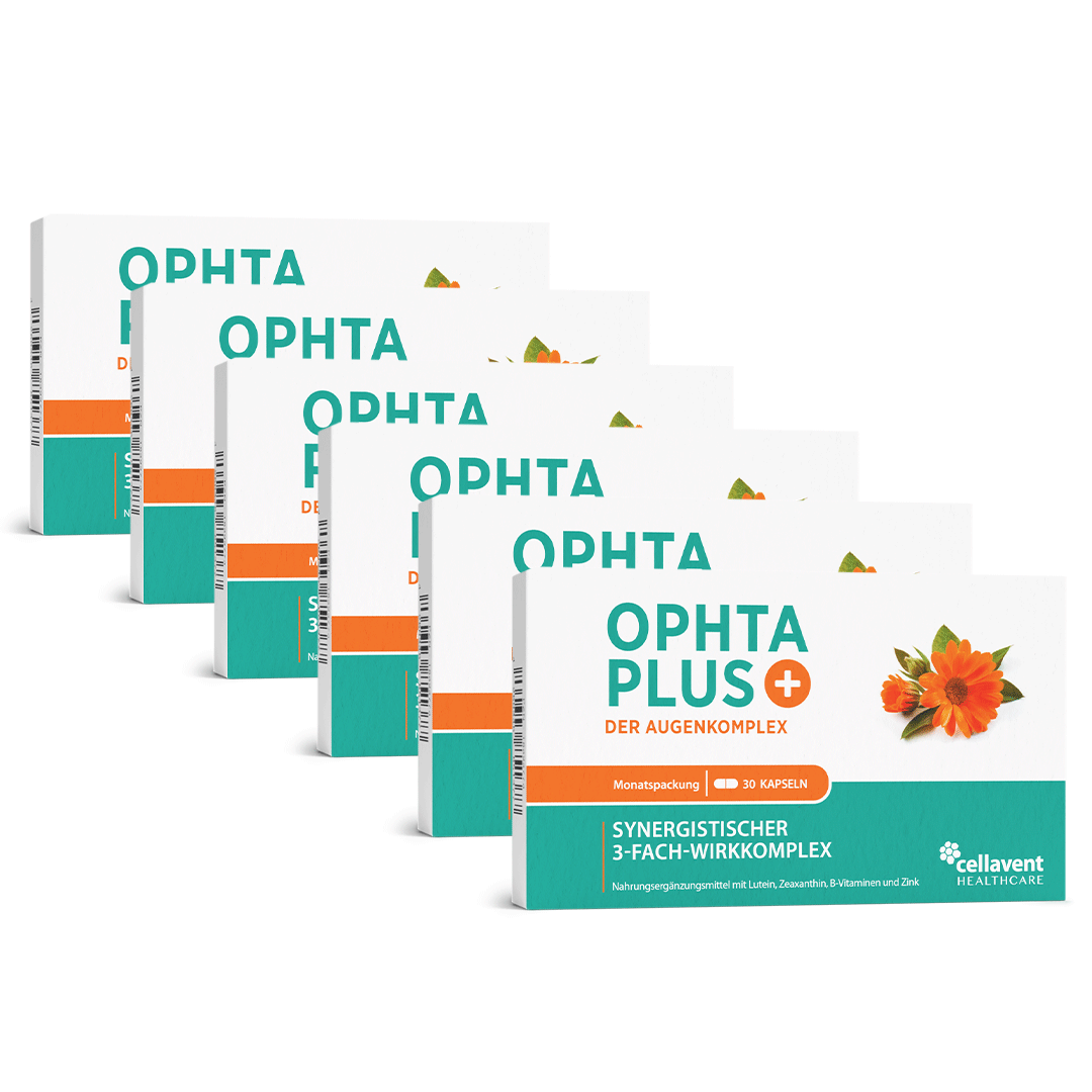 Sonderposten - Lutein & Zeaxanthin Kapseln – Ophta PLUS Der Augenkomplex - Cellavent Healthcare