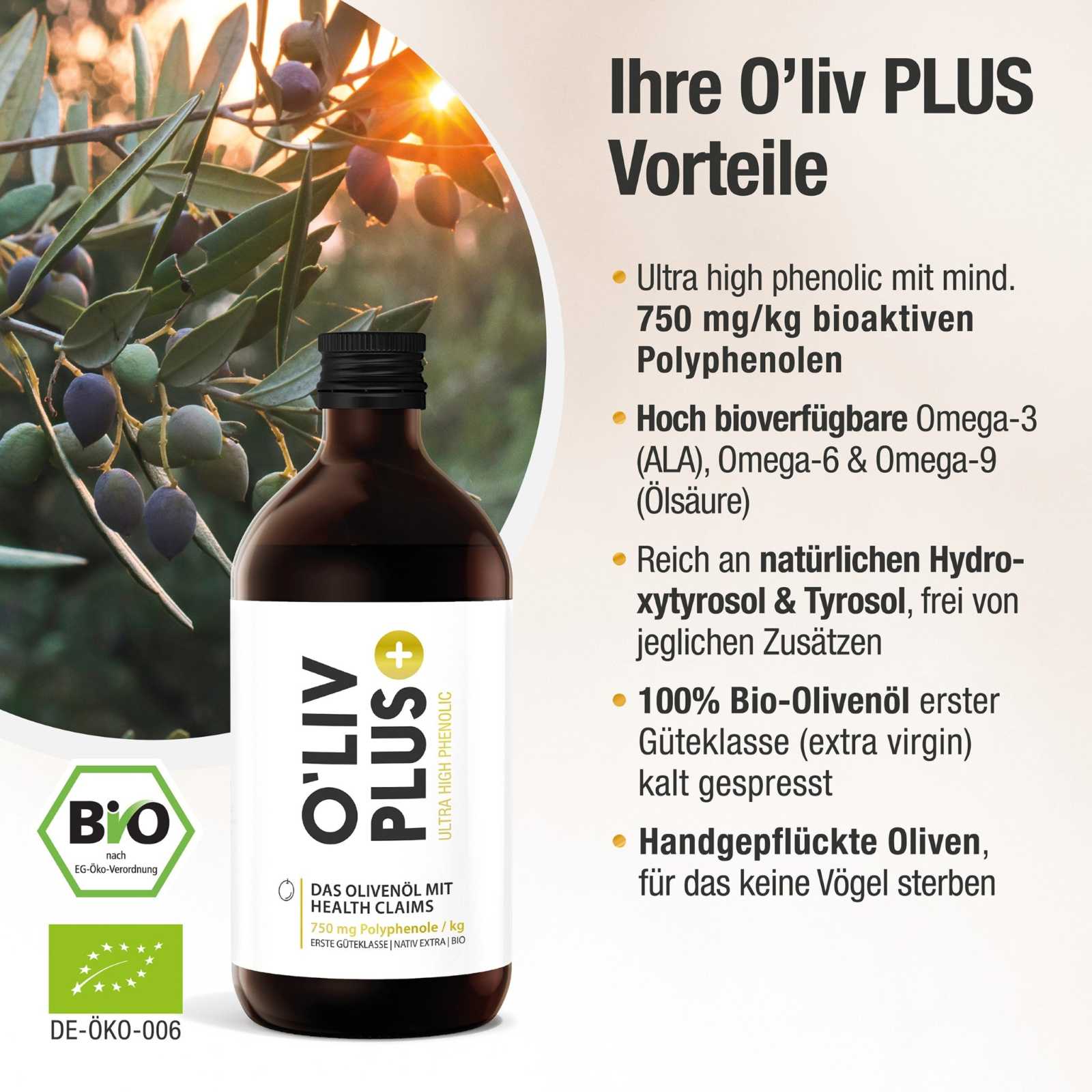 Ultra High Phenolic Olivenöl - O'Liv PLUS - Cellavent Healthcare