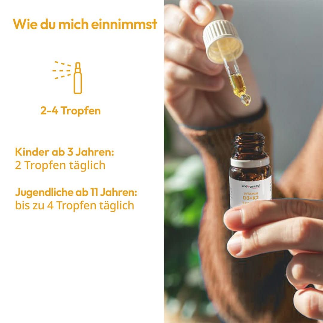 Vitamin D3+K2 Tropfen für Kinder - Cellavent Healthcare