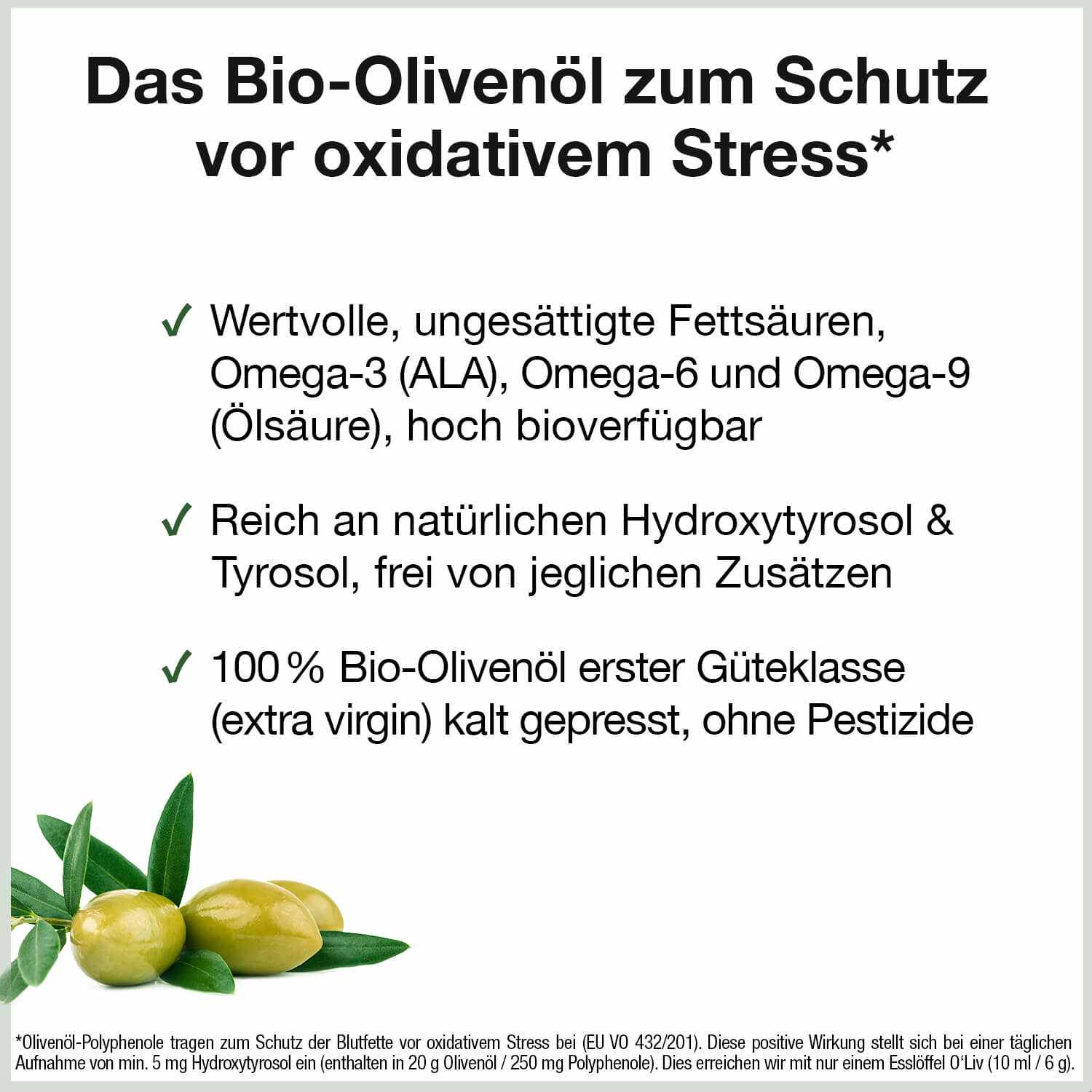 Bio-Olivenöl zum Schutz vor oxidativem Stress