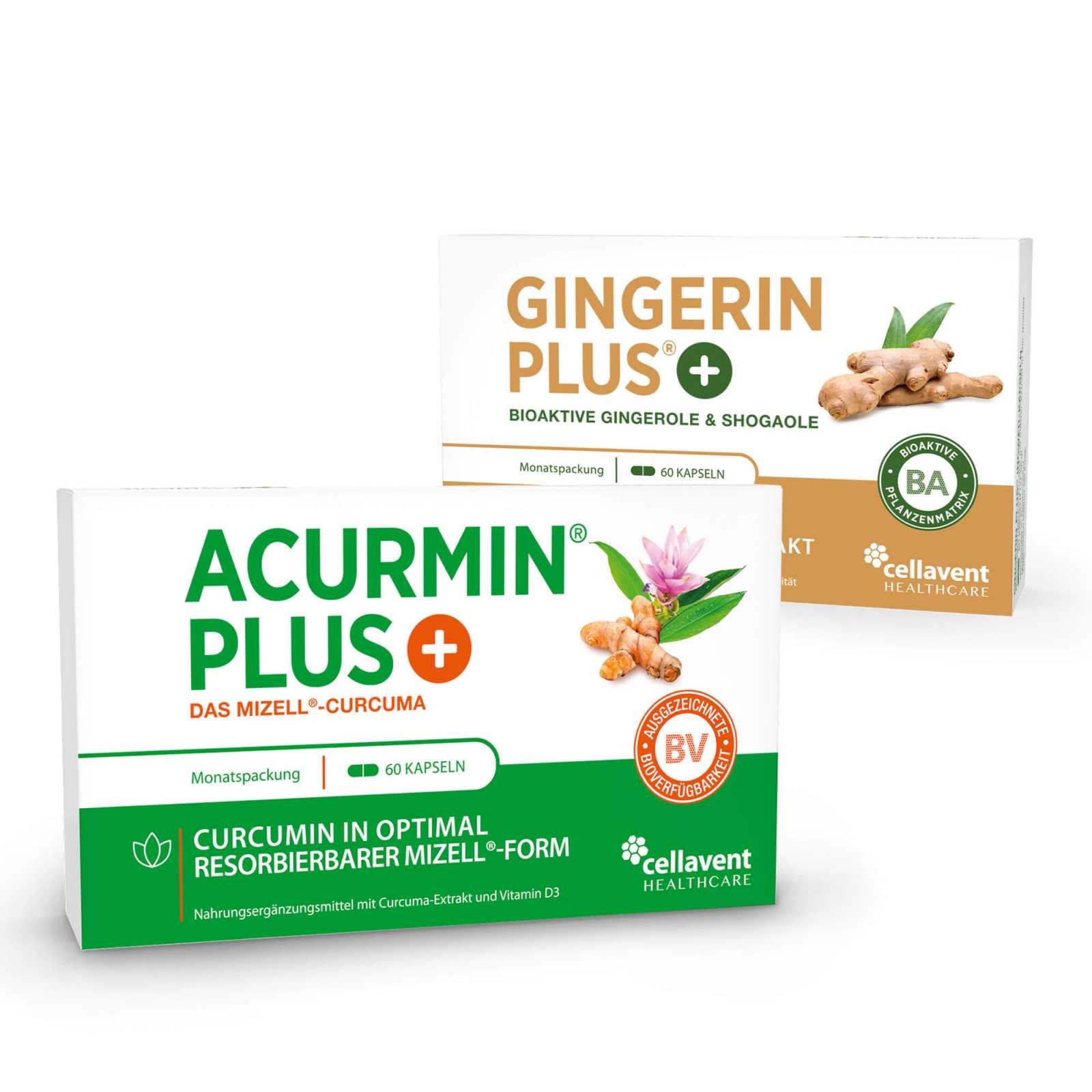 Sparpaket - Acurmin PLUS & Gingerin PLUS - Cellavent Healthcare