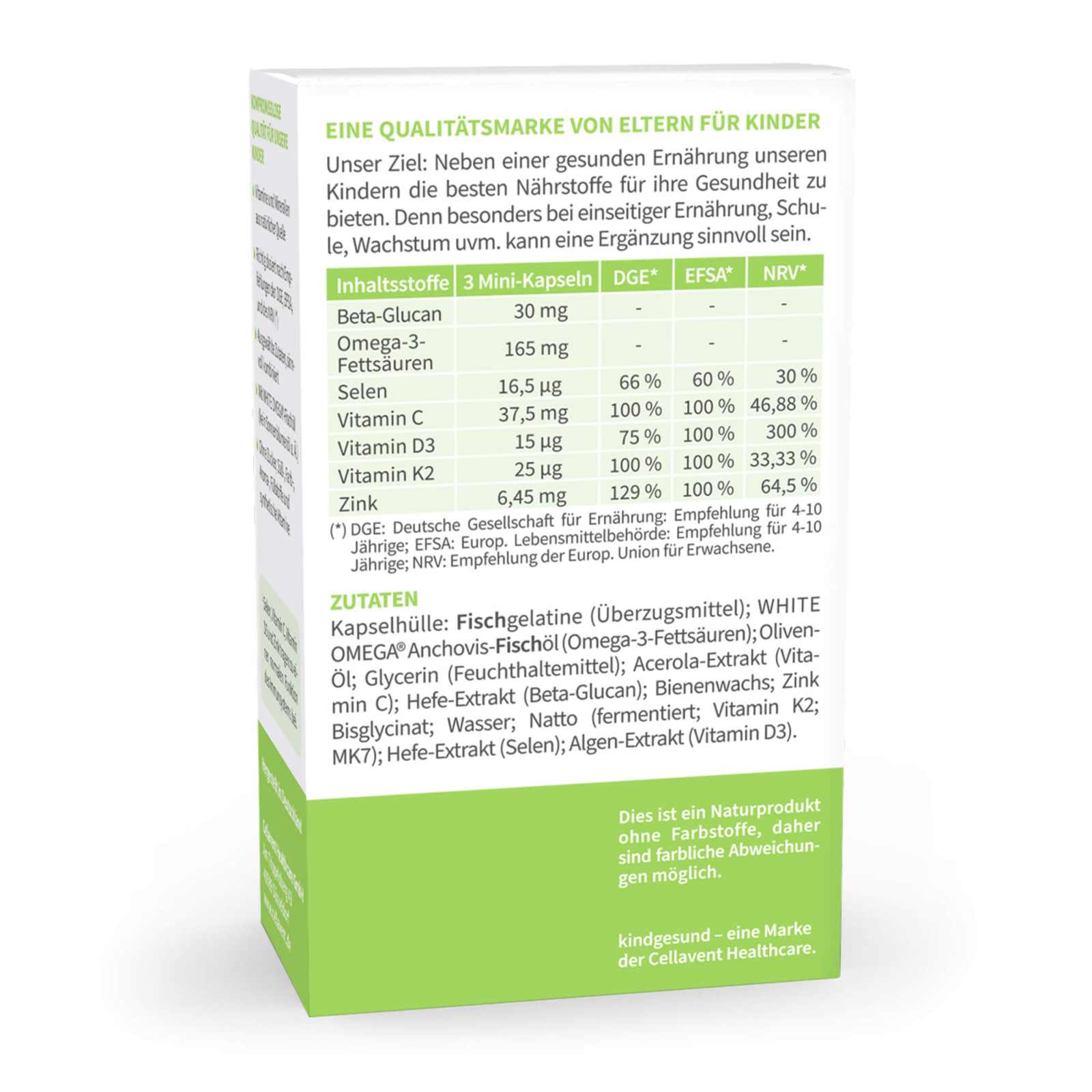 Vitamine für Kinder Immunsystem - WHITE OMEGA® Kids Immun - Cellavent Healthcare