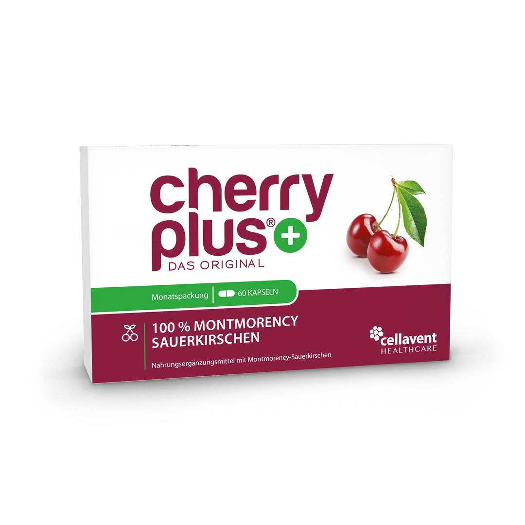 Vorderseite der Cherry PLUS Kapseln-Verpackung