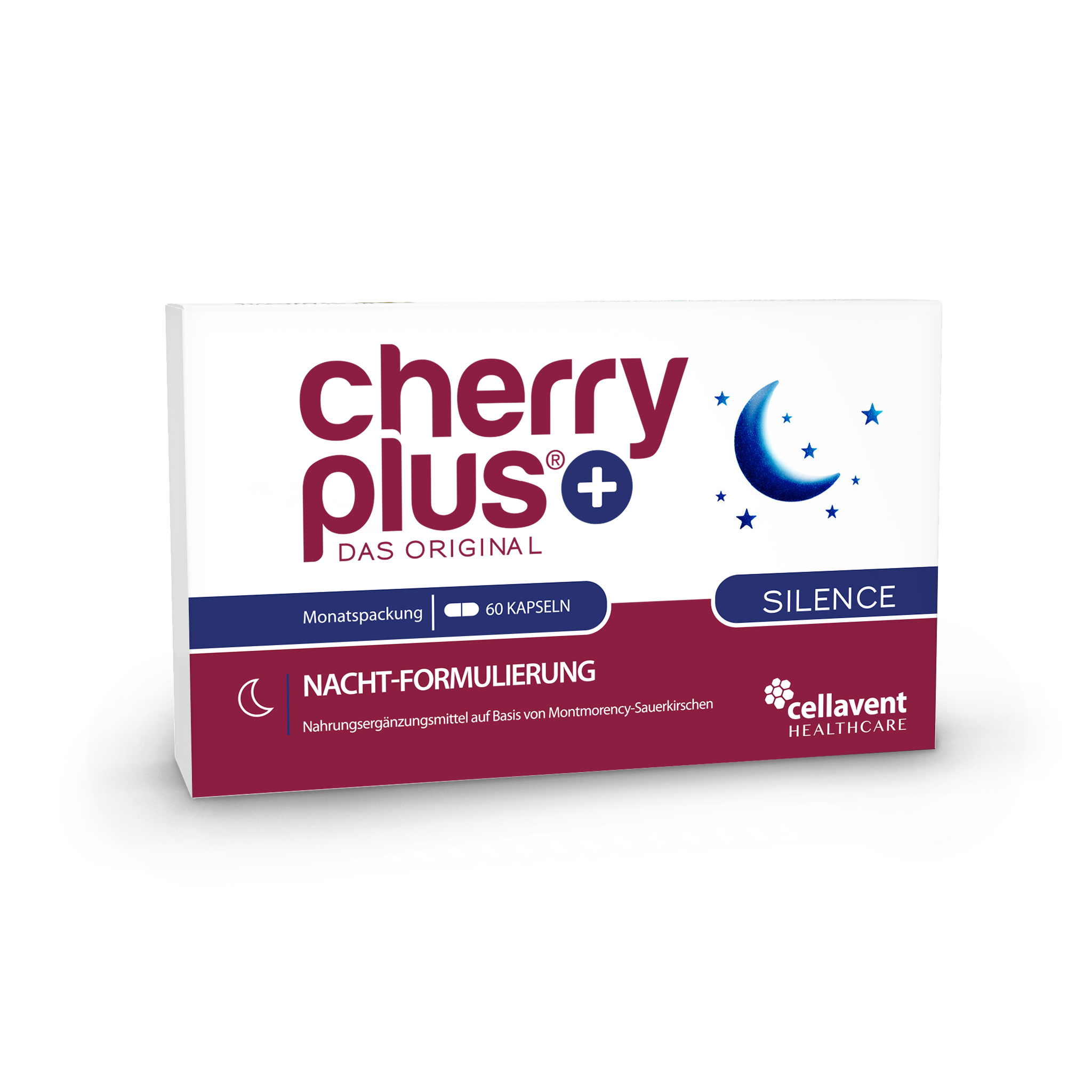 Vorderseite der Cherry PLUS Silence Kapseln-Verpackung