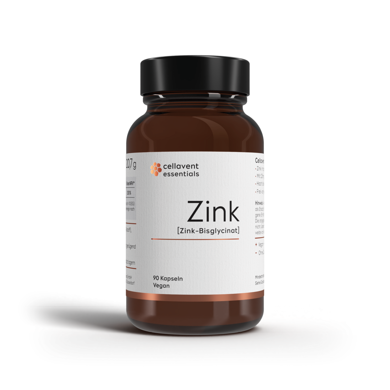 Glas Essentials Zink Kapseln Front
