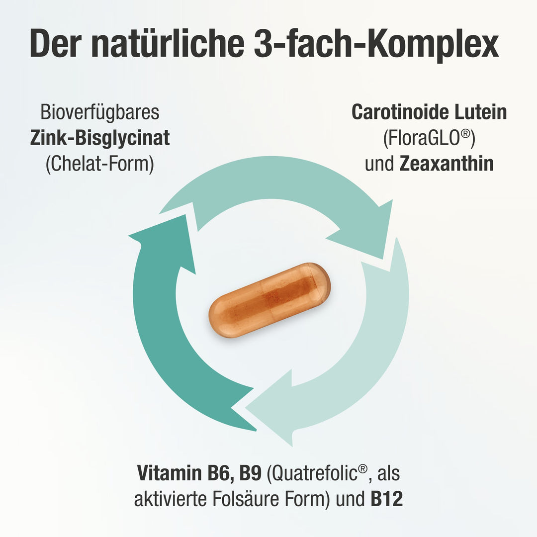 Ophta Plus Zink-Bisglycinat, Carotinoide Lutein, Viramin B6, B9 und B12