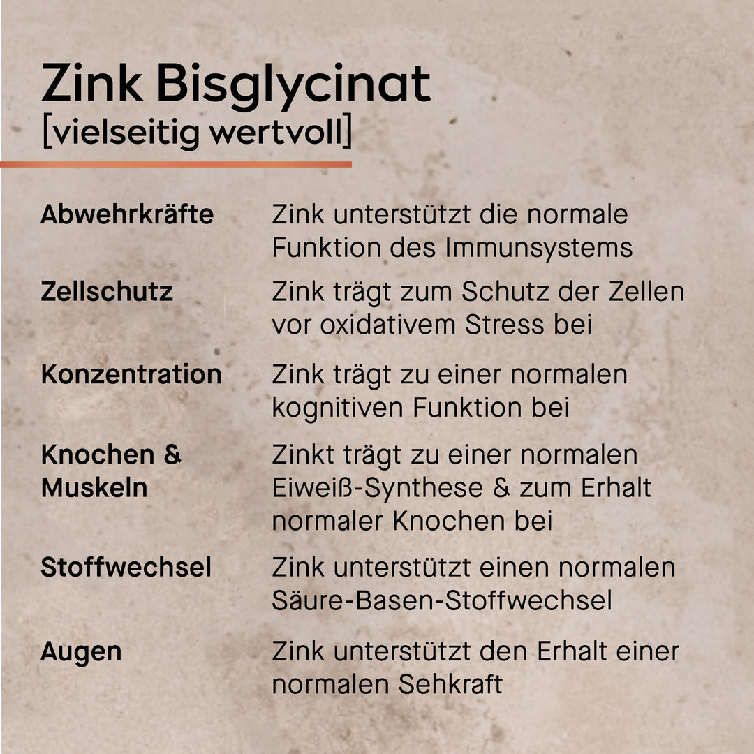 Healthclaims von Zink-Bisglycinat