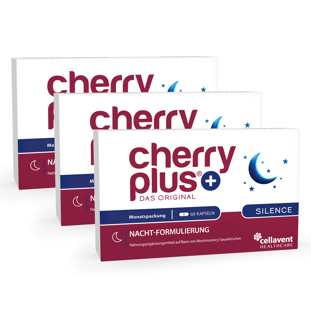 Cherry PLUS Silence 3er-Pack - drei mal Kapseln-Verpackung von vorne