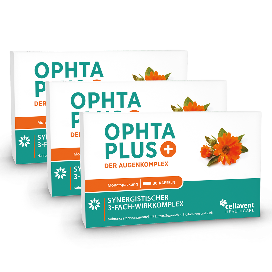 Ophta  PLUS 3er-Pack - drei mal Kapseln-Verpackung von vorne