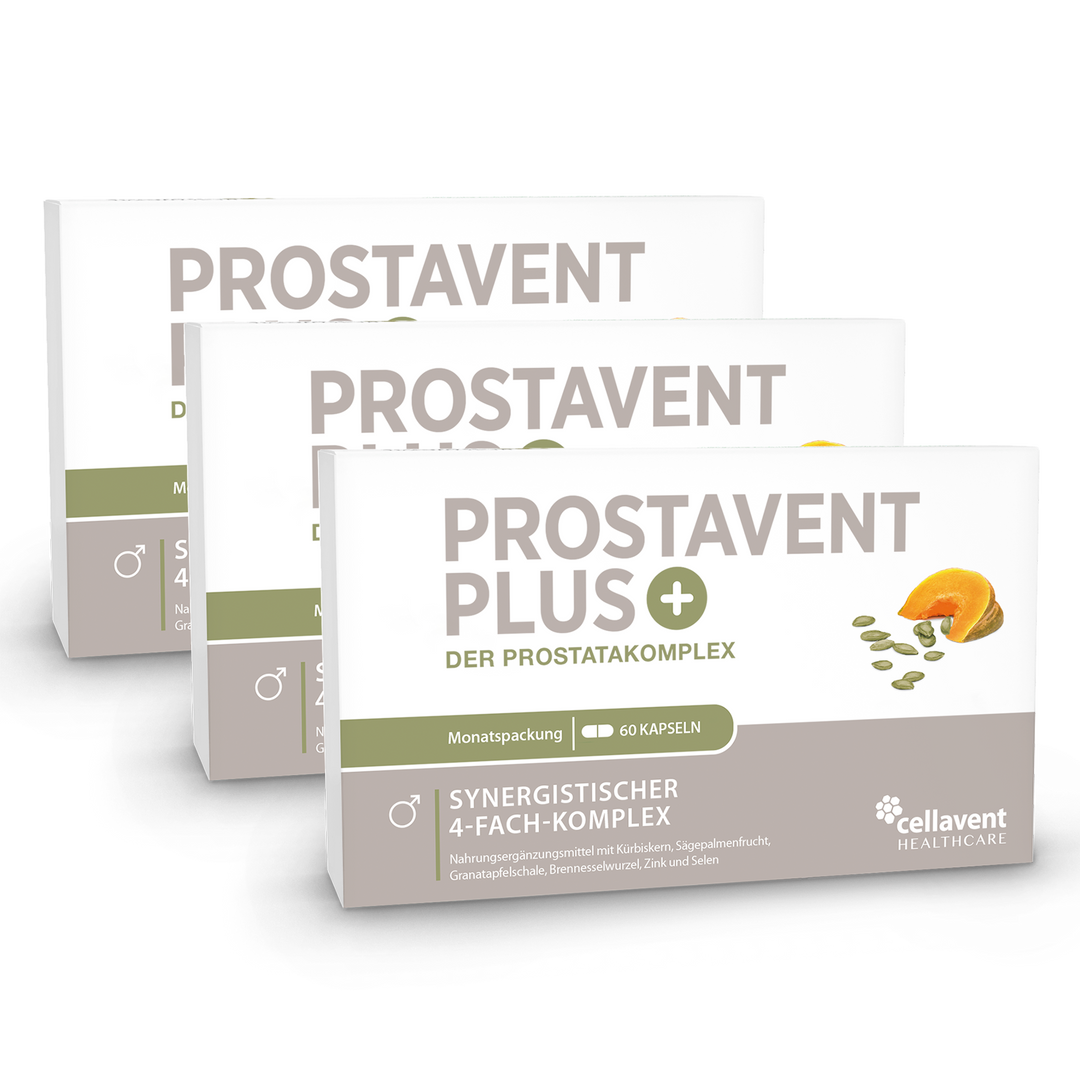 Prostavent  PLUS 3er-Pack - drei mal Kapseln-Verpackung von vorne